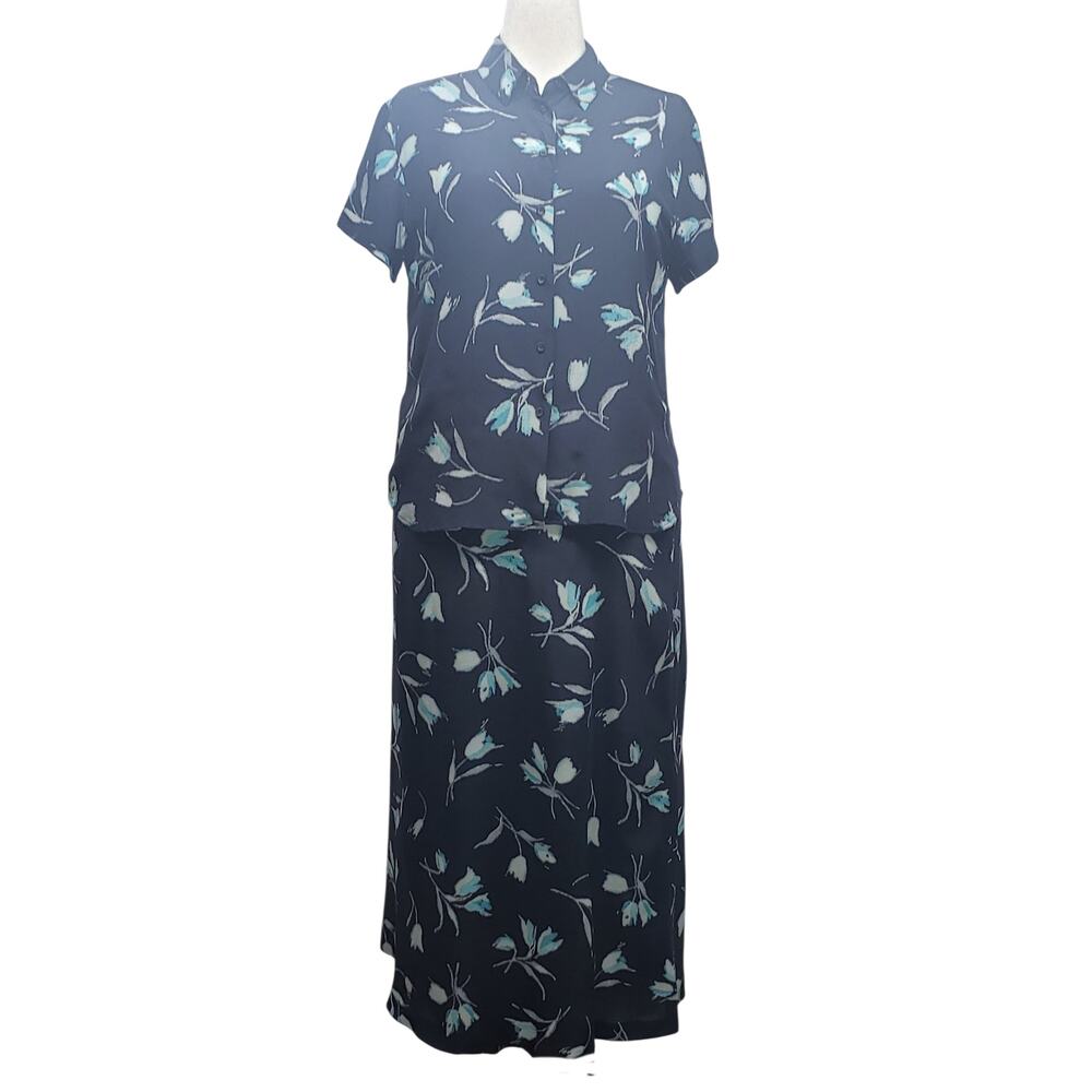 Jones New York Vintage Silk Set | Top 12 + Skirt 14 | 90s/Y2K Outfit